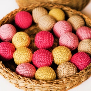 Perline di cotone all&#39;uncinetto - Confezione da 20 perline di cotone - Mix di colori - Perline all&#39;uncinetto