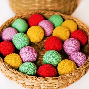 Perline di cotone all&#39;uncinetto - Confezione da 20 perline di cotone - Mix di colori - Perline all&#39;uncinetto