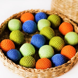 Perline di cotone all&#39;uncinetto - Confezione da 20 perline di cotone - Mix di colori - Perline all&#39;uncinetto