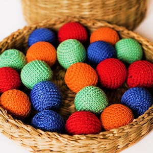 Perline di cotone all&#39;uncinetto - Confezione da 20 perline di cotone - Mix di colori - Perline all&#39;uncinetto