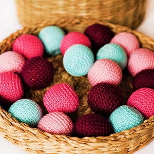 Perline di cotone all&#39;uncinetto - Confezione da 20 perline di cotone - Mix di colori - Perline all&#39;uncinetto