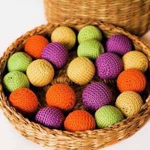 Perline di cotone all&#39;uncinetto - Confezione da 20 perline di cotone - Mix di colori - Perline all&#39;uncinetto