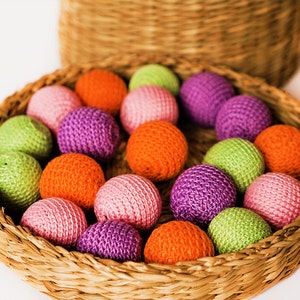 Perline di cotone all&#39;uncinetto - Confezione da 20 perline di cotone - Mix di colori - Perline all&#39;uncinetto