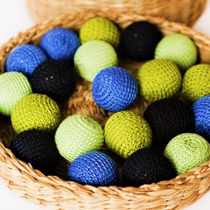 Perline di cotone all&#39;uncinetto - Confezione da 20 perline di cotone - Mix di colori - Perline all&#39;uncinetto
