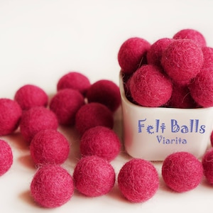 Wolvilt bal. 20 mm vilten pompons. Wol. POM Pom. Kauwgombal. Groothandel. Bulk. Ambacht. Decoratie. Kralen 2 cm 20 mm (0,79 inch)