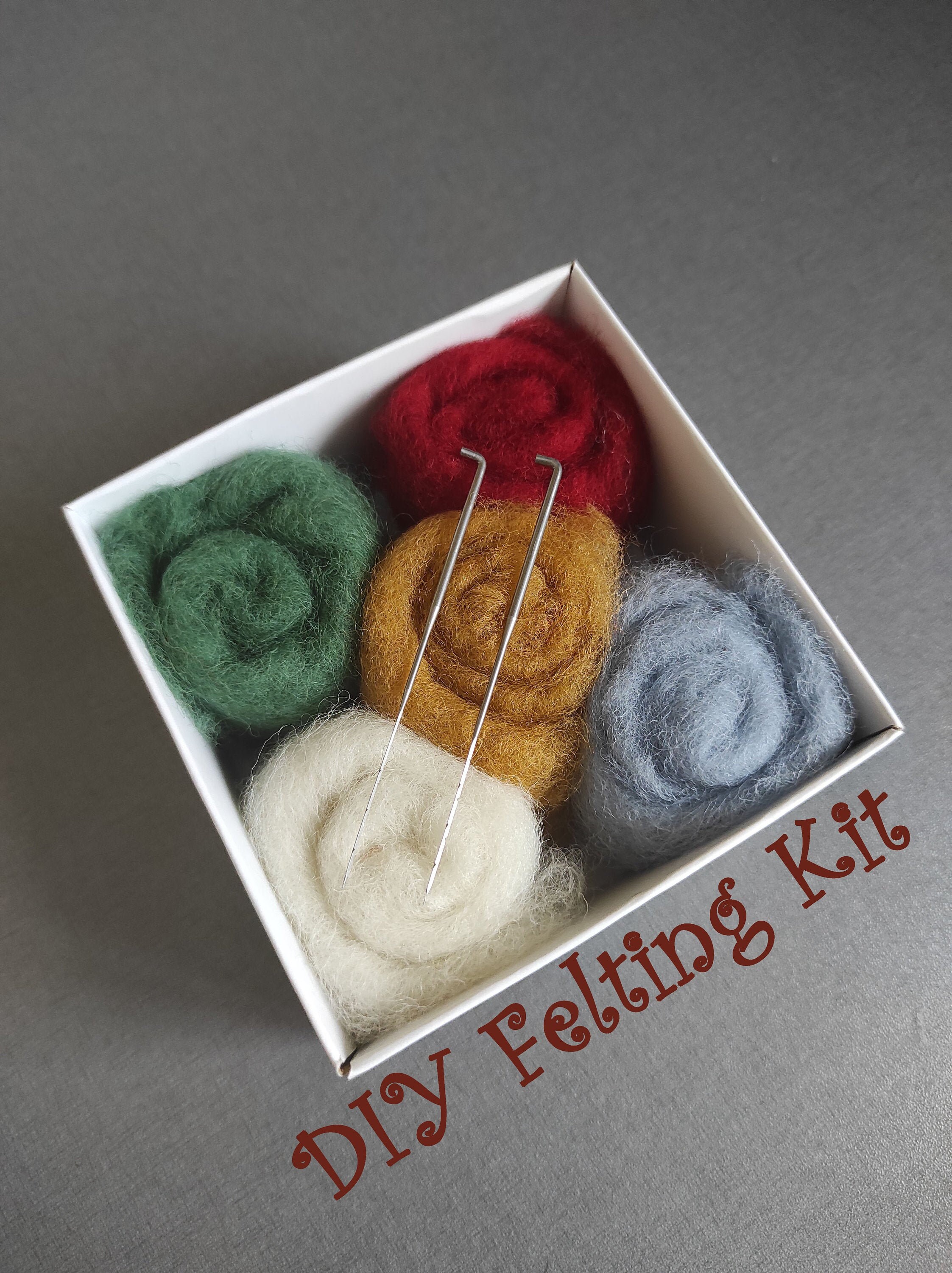 NadelFilzen Starter Kit DIY Filzen Kit Natürliche Farben Wolle
