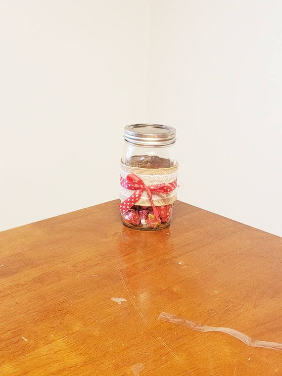 Hearts Red Ribbon Valentine S Day Rustic Burlap Wrapped Etsy