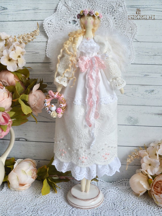 Angel doll Handmade Inspirational gift Wedding gift Baptism gift for Goddaughter gift for christening Guardian angels