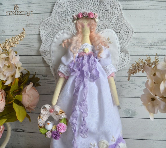 Angel doll Handmade Inspirational gift Wedding gift Baptism gift for Goddaughter gift for christening Guardian angels