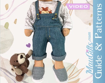 Doll Overalls with pockets PDF | Dungaree - Guide and Patterns for Waldorf Doll