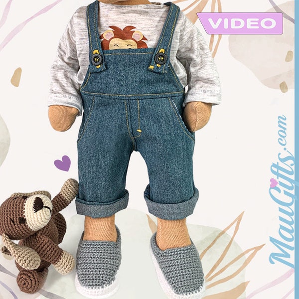 Doll Overalls with pockets PDF | Dungaree - Guide and Patterns for Waldorf Doll