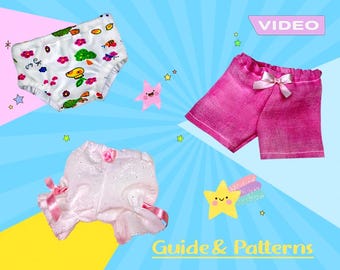 Doll Underwear PDF - Sewing Patterns for Waldorf Doll | Underpants | Panties |  Bloomers | Pumphose | Puppenunterwäsche | Puppenhöschen