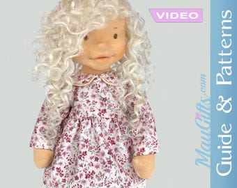 Doll Dress - VIDEO Tutorial and Sewing Patterns PDF for 12" & 17" Waldorf Doll.