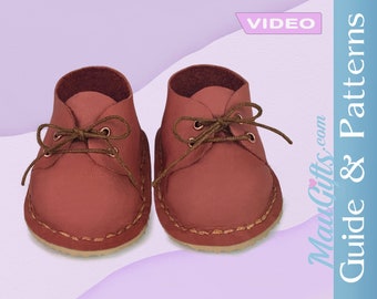 Doll Shoes VIDEO + Sewing Patterns in PDF for Waldorf Doll | Leather shoes | Zapatos de Muñeca | Sapatos de Boneca | Puppenschuhe