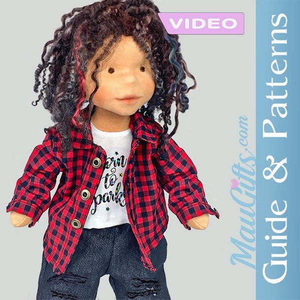 Button up Shirt VIDEO Tutorial - Guide and Patterns for Waldorf Doll | Camisa de muñeca | Puppenhemd | Camicia bambola | Camisa de boneca