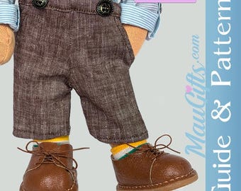 Doll Trousers + Pockets & Suspenders PDF - Sewing Patterns and Guide for Waldorf Doll | Doll Pants, Tyrants, Galluses, Pair of Braces
