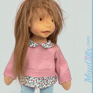 Patrón PDF para confeccionar un suéter con cuello para muñeca Waldorf + medias / Ropa / Conjunto / Tutorial