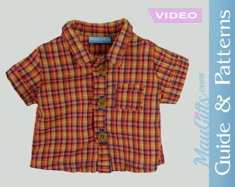 Button up Shirt VIDEO Tutorial - Guide and Patterns for Waldorf Doll | Camisa de muñeca | Puppenhemd | Camicia bambola | Camisa de boneca