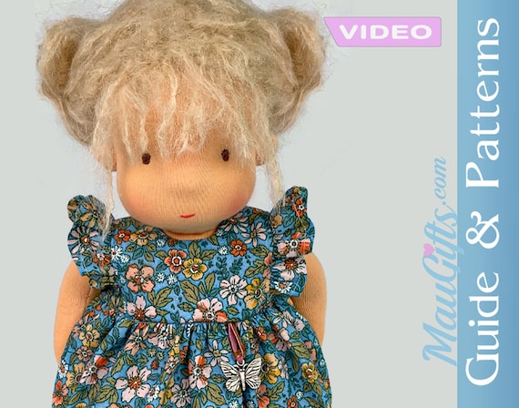 Patrón de vestido de muñeca Waldorf Vestido con mangas con