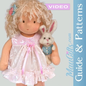 Cute Doll Dress - Guide and Sewing Patterns PDF for 12" & 15" Waldorf Doll.