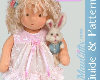 Cute Doll Dress - Guide and Sewing Patterns PDF for 12" & 15" Waldorf Doll.