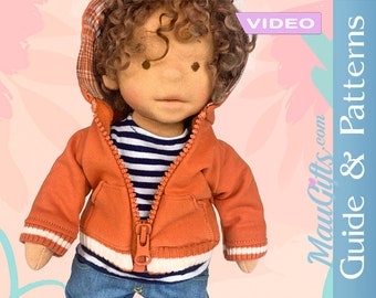 Doll Hoodie PDF - Guide and Patterns for Waldorf Doll | Doll sweatshirt