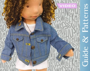 Denim Jacket for Waldorf doll  | Video with Patterns | Dolljacket | Sewing tutorial