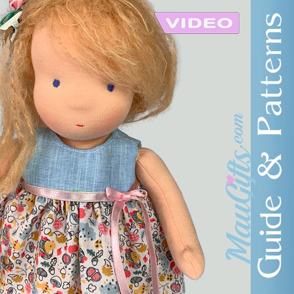 Doll Dress PDF - Sewing Patterns for 12" & 17" Waldorf Doll