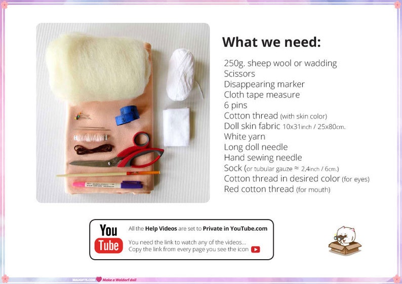Guide étape par étape de la poupée Waldorf modèles PDF Manuel d'utilisation de la poupée Waldorf Modèle de poupée en tissu Instructions pour la poupée en tissu image 3