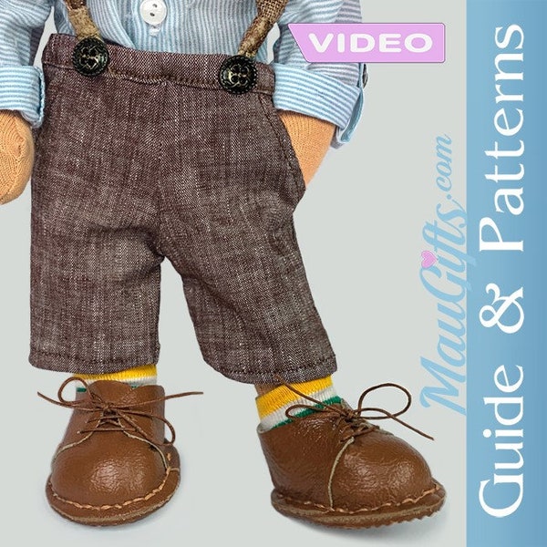 Doll Trousers + Pockets & Suspenders PDF - Sewing Patterns and Guide for Waldorf Doll | Doll Pants, Tyrants, Galluses, Pair of Braces
