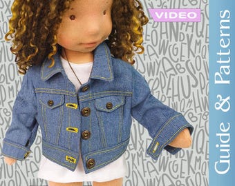 Denim Jacket for Waldorf doll  | Video with Patterns | Dolljacket | Sewing tutorial