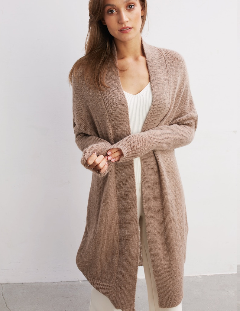 TAUPE Cardigan Wrap Oversized. Chunky Knit Sweater. Marble Etsy
