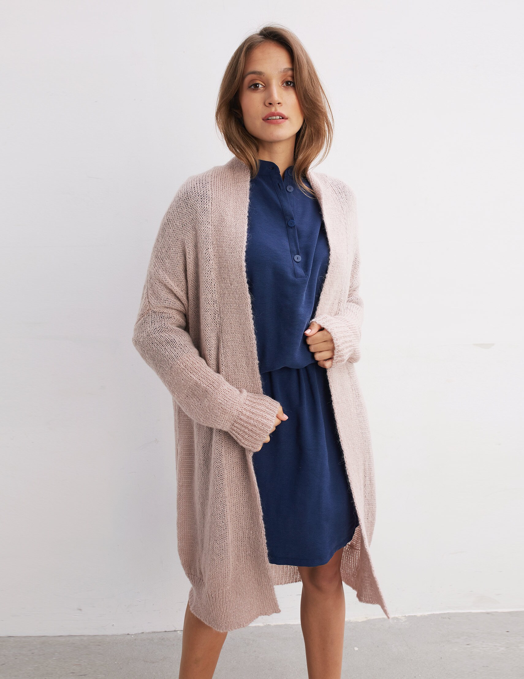 chunky pink cardigan sweater