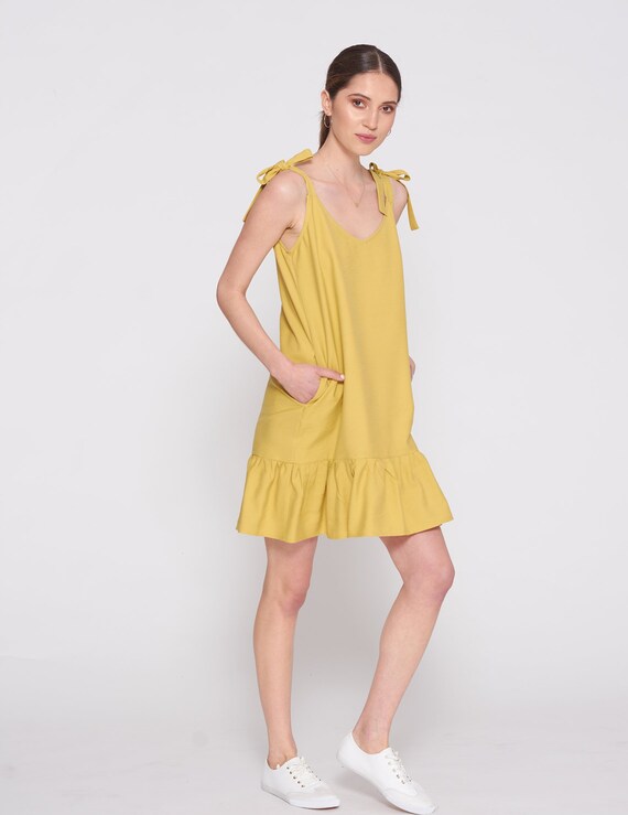 mustard yellow summer dress