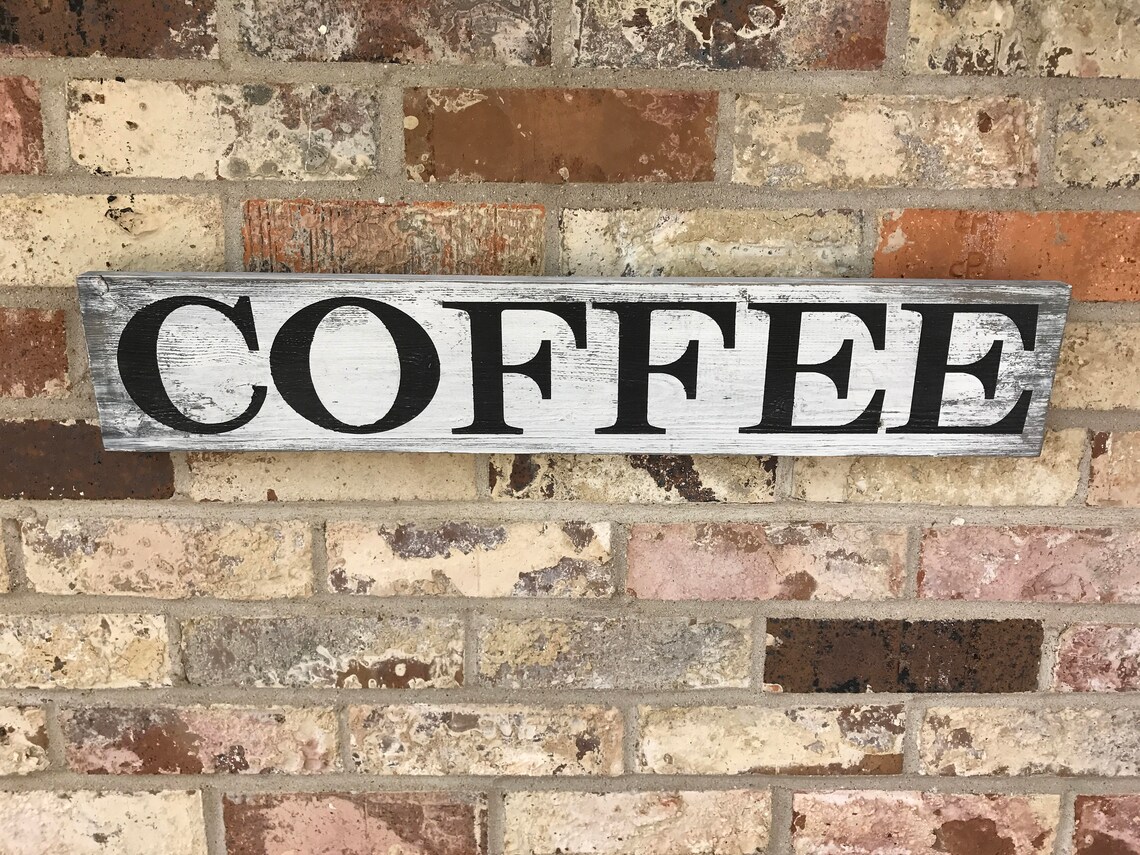 COFFEE Sign Wooden Sign Kitchen Decor Wooden Coffee Sign Etsy