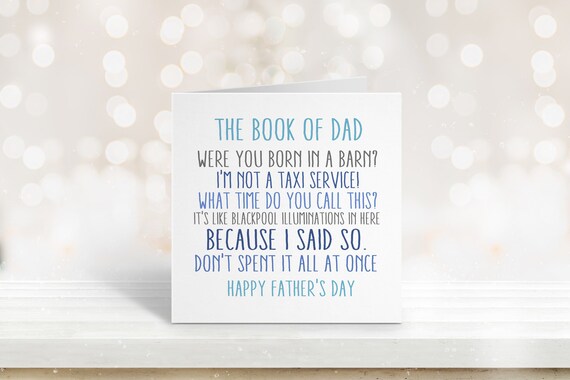 Funny Fathers Day Card Things Dads Say Fathers Day Gift - Etsy Funny Fathers Day Card Things Dads Say Fathers Day Gift - Etsy