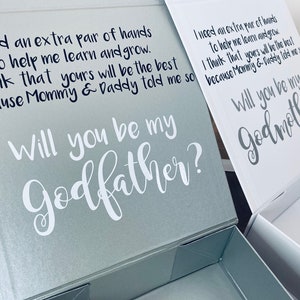 Godparent proposal, be my godparent gift, godparent proposal box, be my godparent, gift box, personalised gift box, thank you godmothe