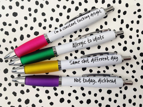 Sarcastic office pens, work pens, to do list, girl boss gift, home office  stationery, personalised stationery