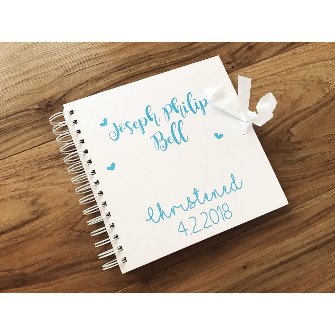 Christening Guest Book Christening Memory Book Baptism Gift Etsy
