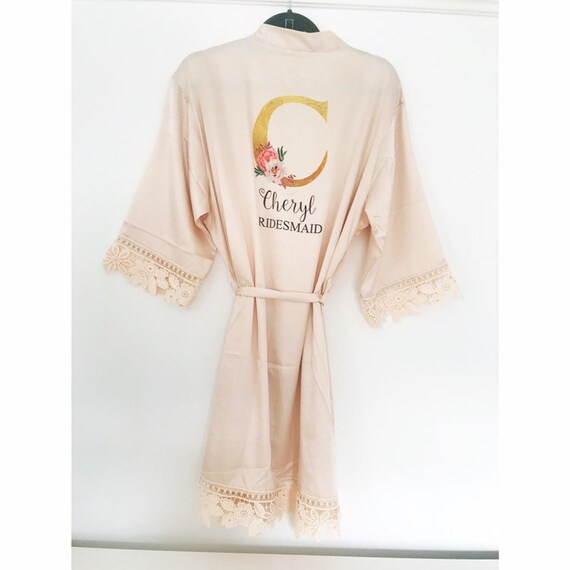 lace trim dressing gown