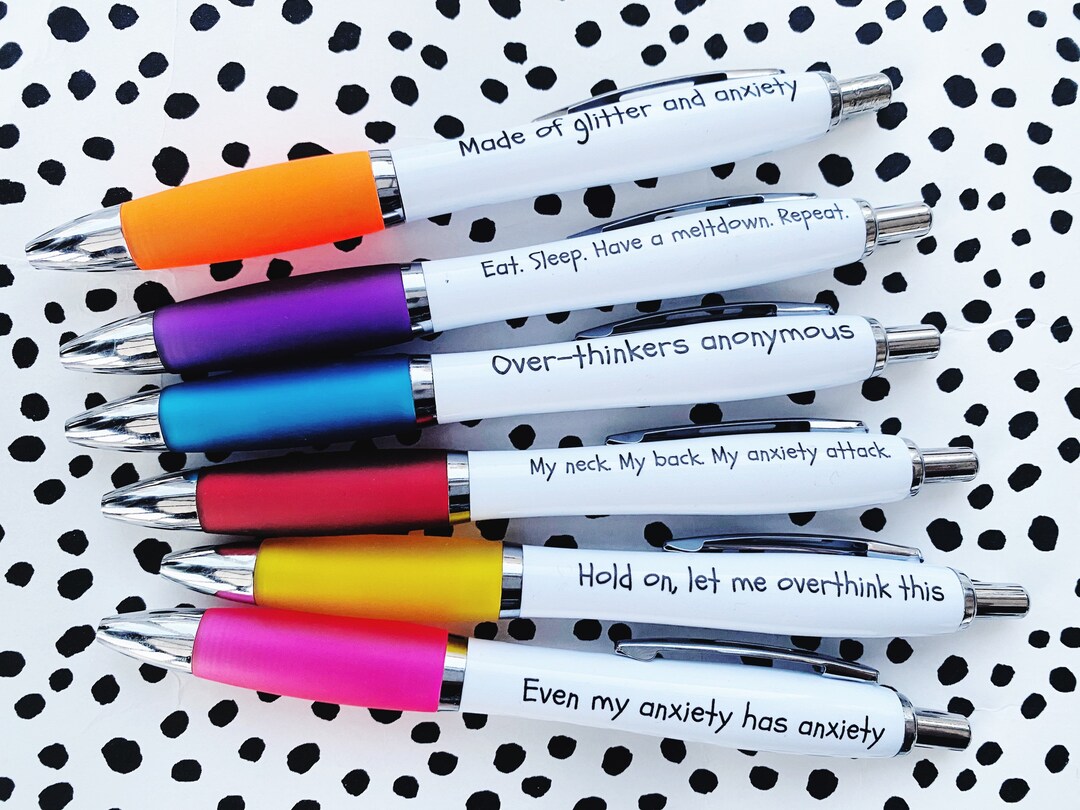 Anxiety Worry Gift, Stress Pens, Funny Anxiety Gifts, Supporting Mental