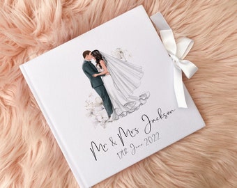 Personalised Wedding guest book, wedding mementos book, traditional guest book, acrylic guest book, wedding scrap book