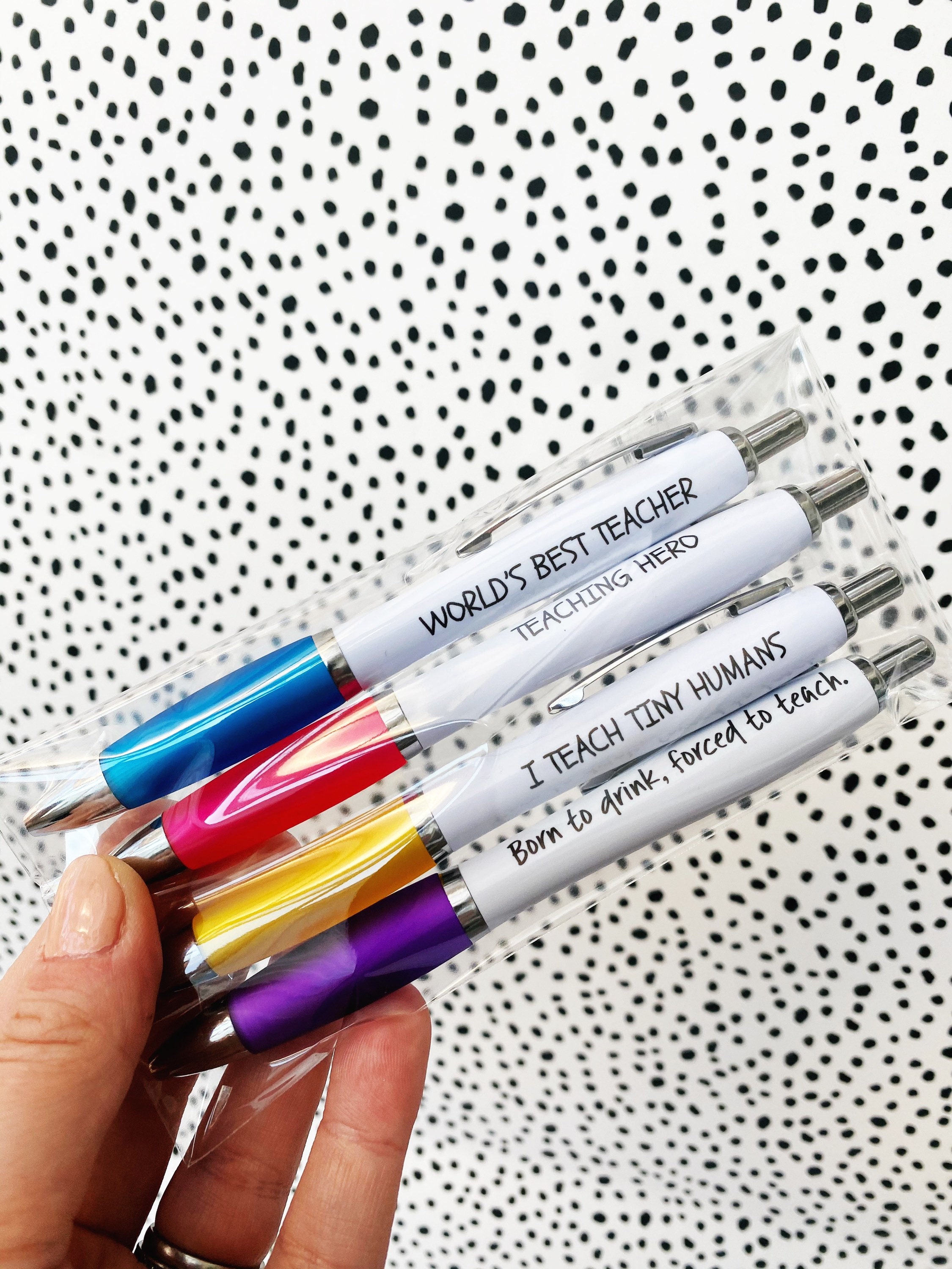Best Teacher Ever Pen Set Colored Ink Pens Teacher Gifts Christmas