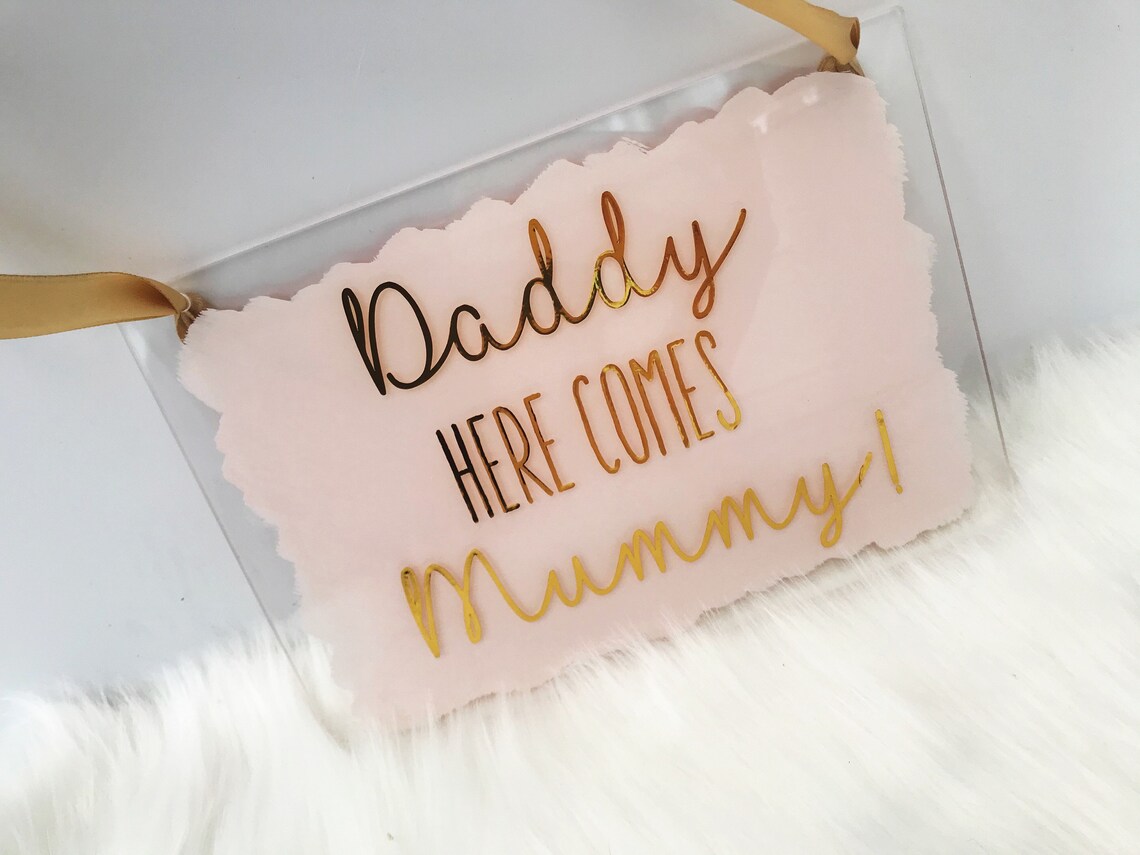 Papá aquí viene mamá aquí viene placas placa de page boy
