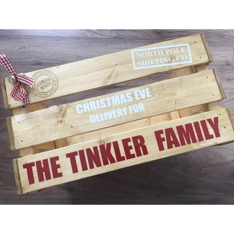 Large Wooden Personalised Christmas Eve Crate Christmas Eve | Etsy