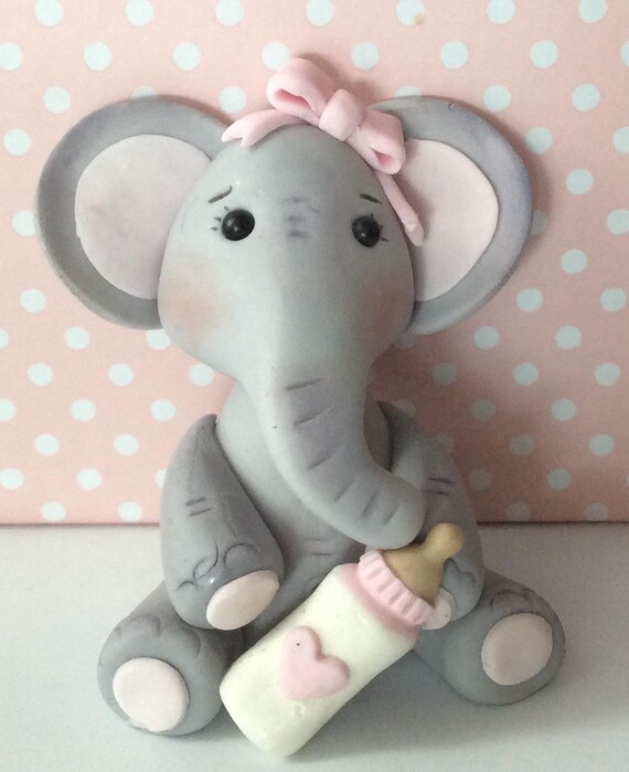 Baby Elephant Girl Or Boy Cake Topperbaby Shower Cake Etsy