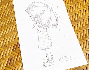 Stick and Stitch Embroidery Patterns, Stick and Stitch kit, Floral Embroidery Stick and Stitch, Cottage Core, Large Stick and Stitch