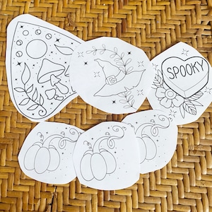 Halloween Stick And Stitch | Fall Embroidery Patterns | Spooky Embroidery Paper | Pdf Pattern | Hand Embroidery | Witchy Patterns