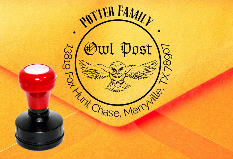 Owl Post Stamp Harry Potter Stamp Custom Address Stamp Faux Etsy