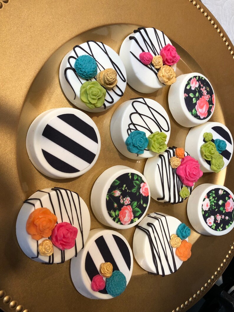 1 DOZ Famous Designer White Chocolate Oreo Cookies Bridal ShowerGirl/'s BirthdayChocolate Oreo CookiesHostess GiftSweet Sixteen